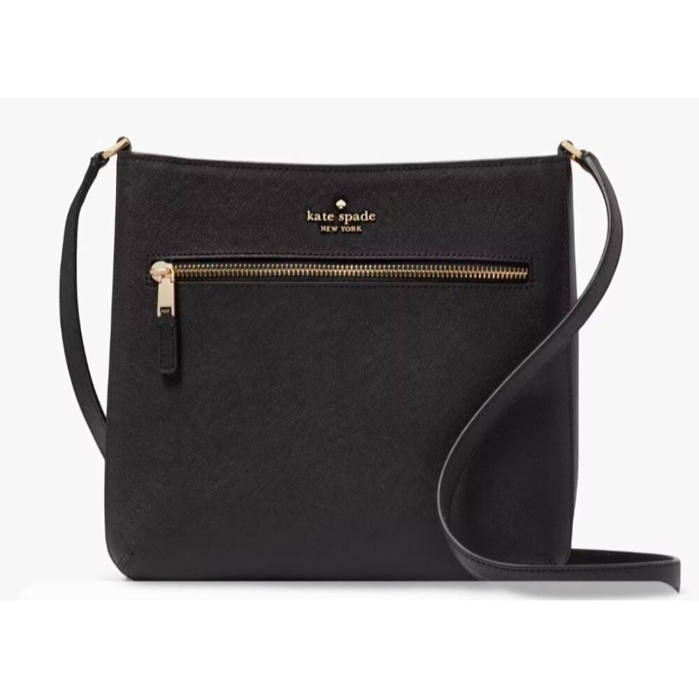 Kate Spade Purse + Wristlet Set Black Sadie North South Crossbody + Staci L Zip - Picture 3 of 16